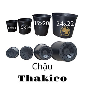 Mua set 5 cái Chậu nhựa cứng THAKICO (19x20cm)màu Đen  thoát nước tốt  đa dạng kích thước