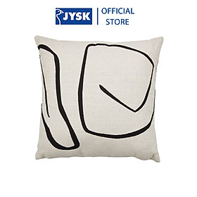 Gối trang trí | JYSK Hvitveis | polyester/cotton | đen/trắng ngà | R45xD45cm