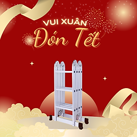 Mua Thang chữ A Thang nhôm gấp 4 đoạn STARKEN ST403H (chữ A -1.8m  chữ I-3.5m) tải trọng 150kgs   màu xanh- Hàng chính hãng
