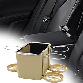 Car Console Armrest Organizer Tissue Storage Case Foldable Cup Holder Sturdy Multifunctional for Storing Glasses, Phones, Wallets Cards