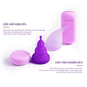 COMBO Cốc nguyệt san Cup Yess chính hãng – Gấp gọn Z Cup cỡ L (25ml) & Tiêu chuẩn S Cup cỡ S (30ml)