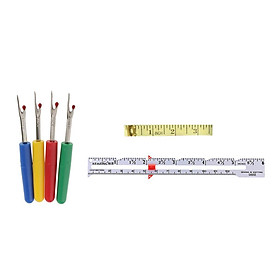 6Pcs Mixed Soft Tape Measure Seam Rippers Sewing Gauge for Tailor Dressmaker