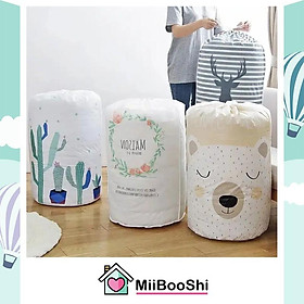 Túi vải đựng quần áo chăn màn cỡ lớn 100l 135lít đa năng gấp gọn chống ẩm mốc hàng xuất Nhật cao cấp MiibooShi SD70