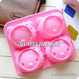 Mua Khuôn silicon làm bánh  rau câu  socola 4 mèo Kitty – Mã số 1101
