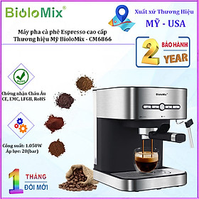 Mua Máy pha cà phê Espresso BioloMix CM6866 công suất 1050W tích hợp hệ thống Cappuccino có thể điều chỉnh - Hàng Nhập Khẩu