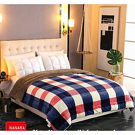 Chăn lông cừu Queen Hoạ tiết Nanara Life Nhật Bản - Hàng nhập khẩu