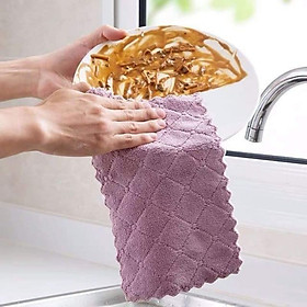 Mua Combo 5 Khăn Lau Đa Năng 2 Mặt Viền Sóng Siêu Thấm Tiện Dụng