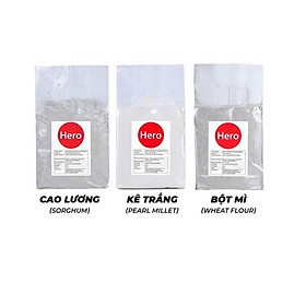 Combo 3 loại bột 1KGX3 Bột mì nguyên cám + Bột cao lương + Bột kê trắng