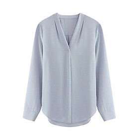 Áo sơ mi công sở kiểu áo sơ mi kiểu đắp chéo cổ V QK01 - Áo sơ mi công sở hàn quốc - M