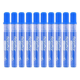 Hộp 10 Cây Bút Lông Bảng Flexoffice Fo-Wb02 - Màu Xanh
