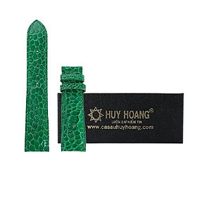 HT8462 - Dây đồng hồ Huy Hoàng da đà điểu size 16, 18, 20 màu xanh lá cây