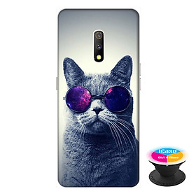 Ốp lưng dành cho điện thoại Realme X hình Mèo Con Đeo Kính Mẫu 2 - tặng kèm giá đỡ điện thoại iCase xinh xắn - Hàng chính hãng