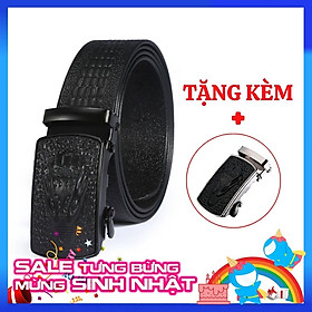Thắt lưng nam mặt cá sấu khóa tự động DL10B – Tặng kèm 1 mặt khóa – Dây lưng nam vân cá sấu cao cấp – Dây nịt nam thiết kế sang trọng, lịch lãm