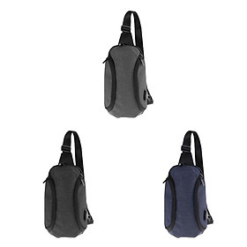 3× Travel Backpacks Small Shoulder Bags Cross Body Sling Bags Fashion Chest Bags with USB Charging Port For Teens Adults Outdoor Hiking