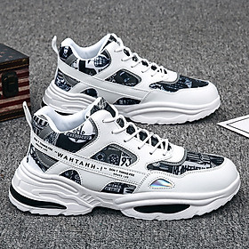 Giày Thể Thao Nam MENDO - Giày Sneaker Màu Cam - Đen, Đế cao, họa tiết đẹp, phong cách đường phố - G5503