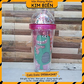 sỉ vpp,sẵn hàng Bình đựng nước khủng long 3d cute 500ml - VPP Kim Biên