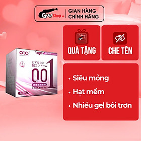 [Hộp 10 cái] Bao cao su OLO 0.01 Zero Hồng - Siêu mỏng, có hạt, nhiều gel bôi trơn