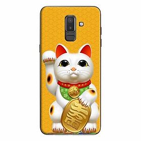 Ốp Lưng Dành Cho Điện Thoại Samsung Galaxy J8 2018 - Mèo May Mắn Nền Vàng
