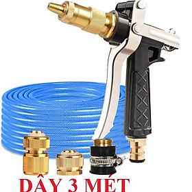 Mua Bộ dây vòi xịt nước rửa xe  tưới cây . tăng áp 3 lần  loại 3m  5m 206236Sđầu đồng  cút đồng  d.vàng
