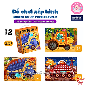  Đồ chơi xếp hình puzzle Mideer - Level 2 Animal (03 tranh 09-12-16 mảnh ghép)