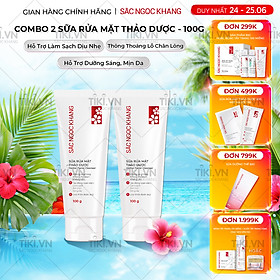 Combo 2 tuýp Sữa rửa mặt Sắc Ngọc Khang 100g giúp làm sạch bã nhờn, bụi bẩn cho da