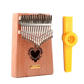 Đàn Kalimba 17 Phím Gỗ Mahogany Yael Y17M-H Kèm Kèn Kazoo - Hình Trái Tim