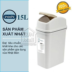 Thùng Rác Nhựa Cao Cấp Nắp Lật 15 Lít Inochi Nhật Bản