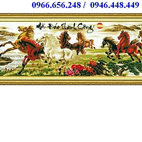 Mua Tranh thêu chữ thập Mã đáo thành công 222572 chưa thêu  mẫu tranh thêu ngựa bán chạy nhất.