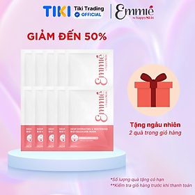 Hộp 10 miếng Mặt Nạ Sinh Học Làm Trắng & Cấp Ẩm Sâu Deep Hydrating & Whitening Bio-Cellulose Mask Emmié by Happy Skin