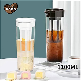 Bình pha ủ cafe COLD BREW, Phin pha cà phê, Bình pha trà - Ủ lạnh, Chất liệu nhựa nguyên sinh ABS bền bỉ 1100ml