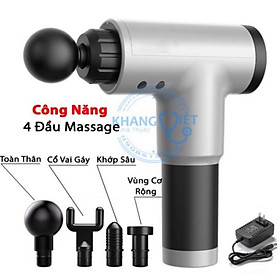 Máy massage cầm tay 4 đầu 6 chế độ - súng massage trị nhức mỏi vai gáy, đau giãn cơ - Cây đấm lưng đa năng DL5
