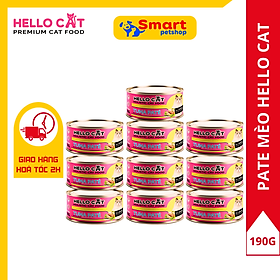 (Combo 10 Lon) Pate Cho Mèo Vị Cá Ngừ - Hello Cat Tuna Pate 190G