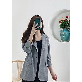 Áo Vest Nữ Kẻ Kiểu Dáng Hàn Quốc