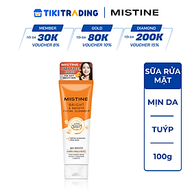 Sữa rửa mặt làm Mịn da Mistine Bright & Smooth Facial Cleanser 100g