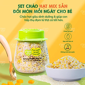 Hạt mix Mămmy cho bé ăn dặm protein tăng cân trên 6 tháng gạo sữa, kiều mạch và kê nếp, hũ 135g