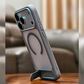 Ốp lưng cho iPhone 17 Pro Max LIKGUS lưng mờ có giá đỡ, chống trầy cao cấp - Hàng chính hãng - Ghi xám - iPhone 17 Pro Max