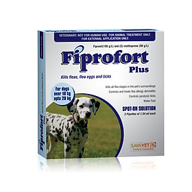 Fiprofort Plus - Sản phẩm diệt bọ chét, ve chó cho chó từ 10-20kg (Hộp 3 tuýp)
