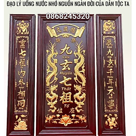 Mua Bộ tranh thờ cửu huyền thất tổ bằng gỗ hương đỏ pu giả cổ dát vàng cao cấp