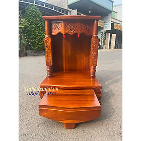 Bàn thờ thần tài gỗ Tràm cột vuông khắc chữ 48 X 68CM