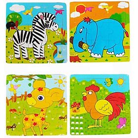 Bộ 10 Tranh Ghép 9 Mảnh - Chủ Đề Động Vật ( mẫu ngẫu nhiên )