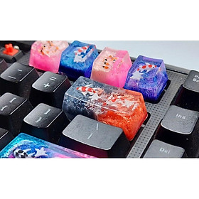 Mua Keycap artisan cá koi 2U trang trí bàn phím cơ (tone đỏ đen)