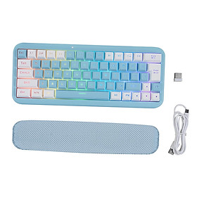 MagiDeal RGB Wireless Mechanical Keyboard 63-Key USB ABS with Hand Pad