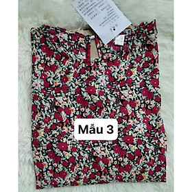 Váy bầu hoa nhí phong cách vintage, đầm bầu thiết kế tay bồng tiểu thư V273