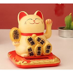 Mua Mèo may mắn vẫy tay năng lượng mặt trời thỏi vàng may mắn(Vàng)