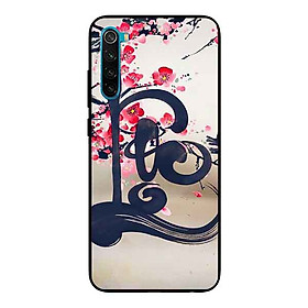 Ốp Lưng in cho Xiaomi Redmi Note 8 Mẫu Thư Pháp LỘC Nền Anh Đào - Hàng Chính Hãng