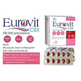 VIÊN BỔ MÁU EUROVIT – BỔ SUNG SẮT III – ACID FOLIC – KHÔNG NÓNG, KHÔNG TÁO BÓN – BỔ SUNG SẮT CHO NGƯỜI THIẾU MÁU – ĐAU ĐẦU – HOA MẮT CHÓNG MẶT – PHỤ NỮ CÓ THAI VÀ CHO CON BÚ – HỘP 100 VIÊN