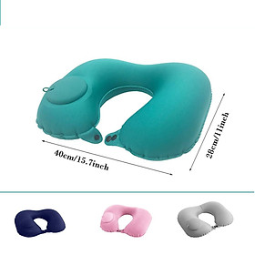 Mua Gối Hơi Chữ U Du Lịch Có Dụng Cụ Bơm Ấn Tự Động Tiện Lợi