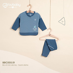 Bộ quần áo dài tay 5 màu Bamboo Cotton Bu, Bu baby Kyomi Aloha BBC003.01 cho bé 6m - 4Y - Xanh đậm