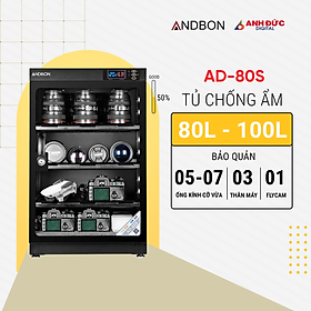 Tủ Chống Ẩm ANDBON AD-80S - Hàng Chính Hãng Full VAT, CO CQ