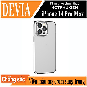Ốp lưng chống sốc viền màu mạ crom cho iPhone 14 Pro Max (6.7 inch) thiết kế mặt lưng trong suốt hiệu DEVIA Crystal Series Shockproof Case (độ đàn hồi cao, bảo vệ toàn diện, mạ crom sang trọng) - hàng nhập khẩu